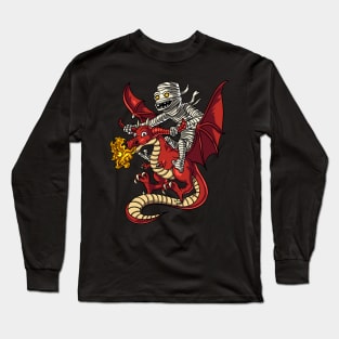 Mummy Riding Dragon Long Sleeve T-Shirt